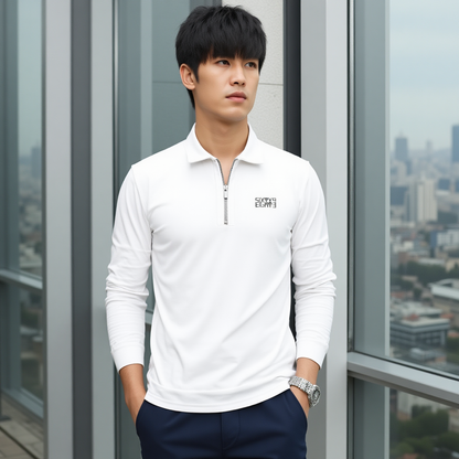 Sixty Eight 93 White Men’s Quarter Zip Pullover Sweatshirt