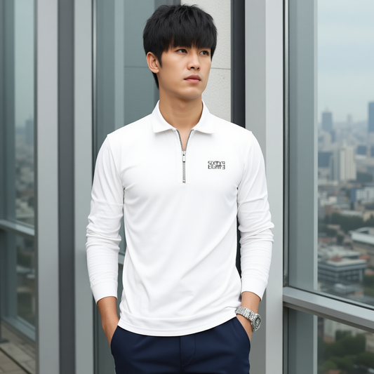 Sixty Eight 93 White Men’s Quarter Zip Pullover Sweatshirt