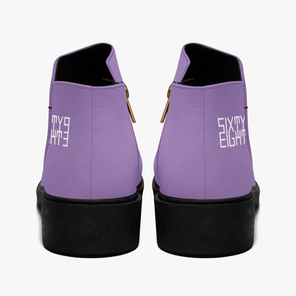 Sixty Eight 93 Logo White Purple Mountain Majesty Suede Zipper Boots