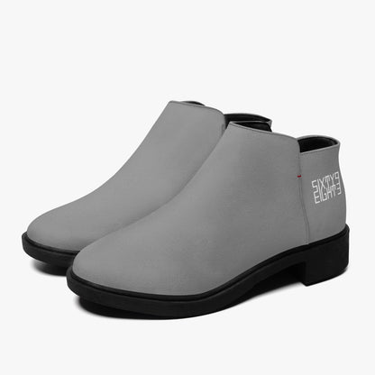 Sixty Eight 93 Logo White Grey Suede Zipper Boots