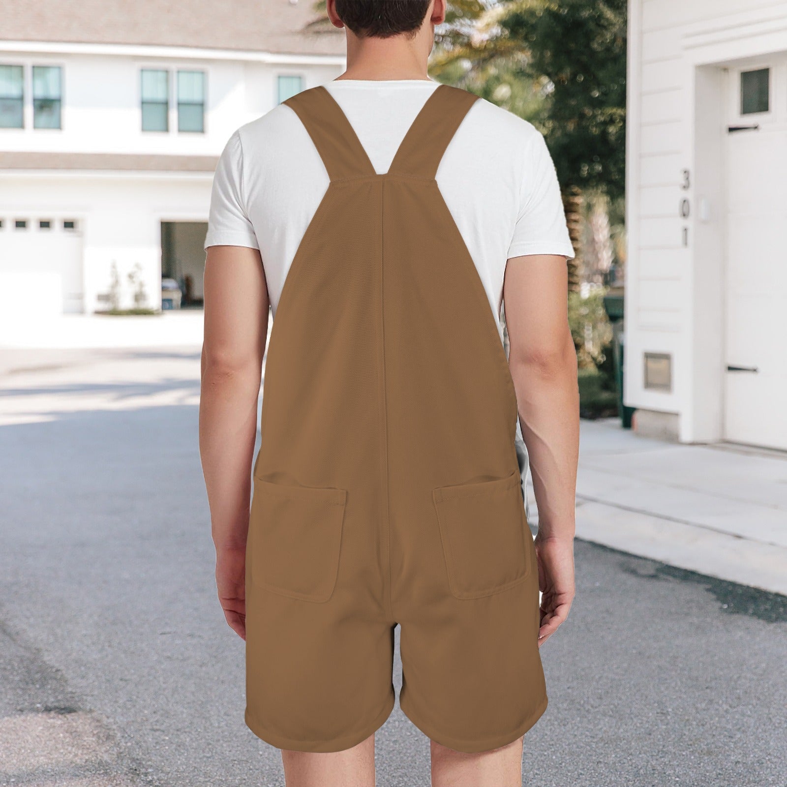 Sixty Eight 93 Logo White Chocolate Brown Overalls