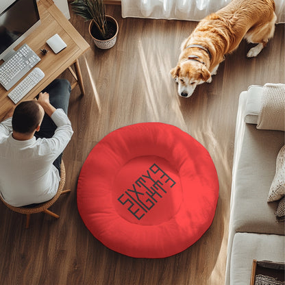 Sixty Eight 93 Logo Black Red Round Large Size Pet Bed