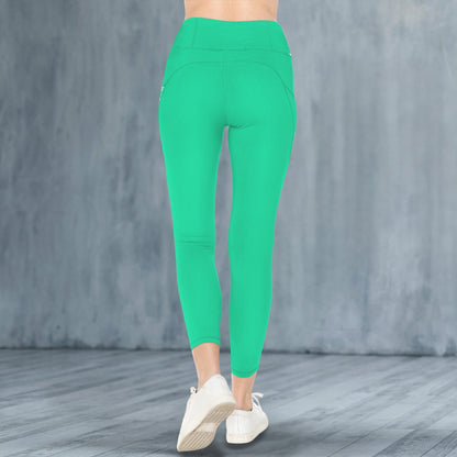 Sea Green High Waist Pockets Leggings