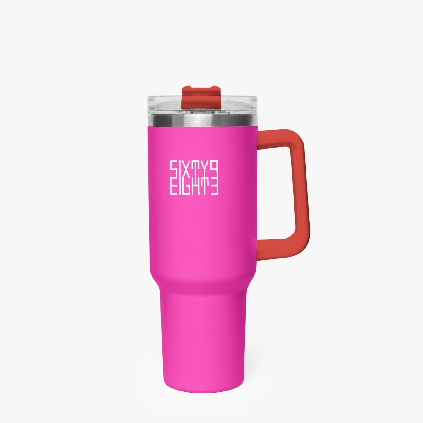 Sixty Eight 93 Logo White Fuchsia 40oz Hydrator Tumbler Cup