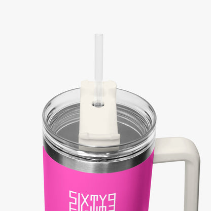 Sixty Eight 93 Logo White Fuchsia 40oz Hydrator Tumbler Cup