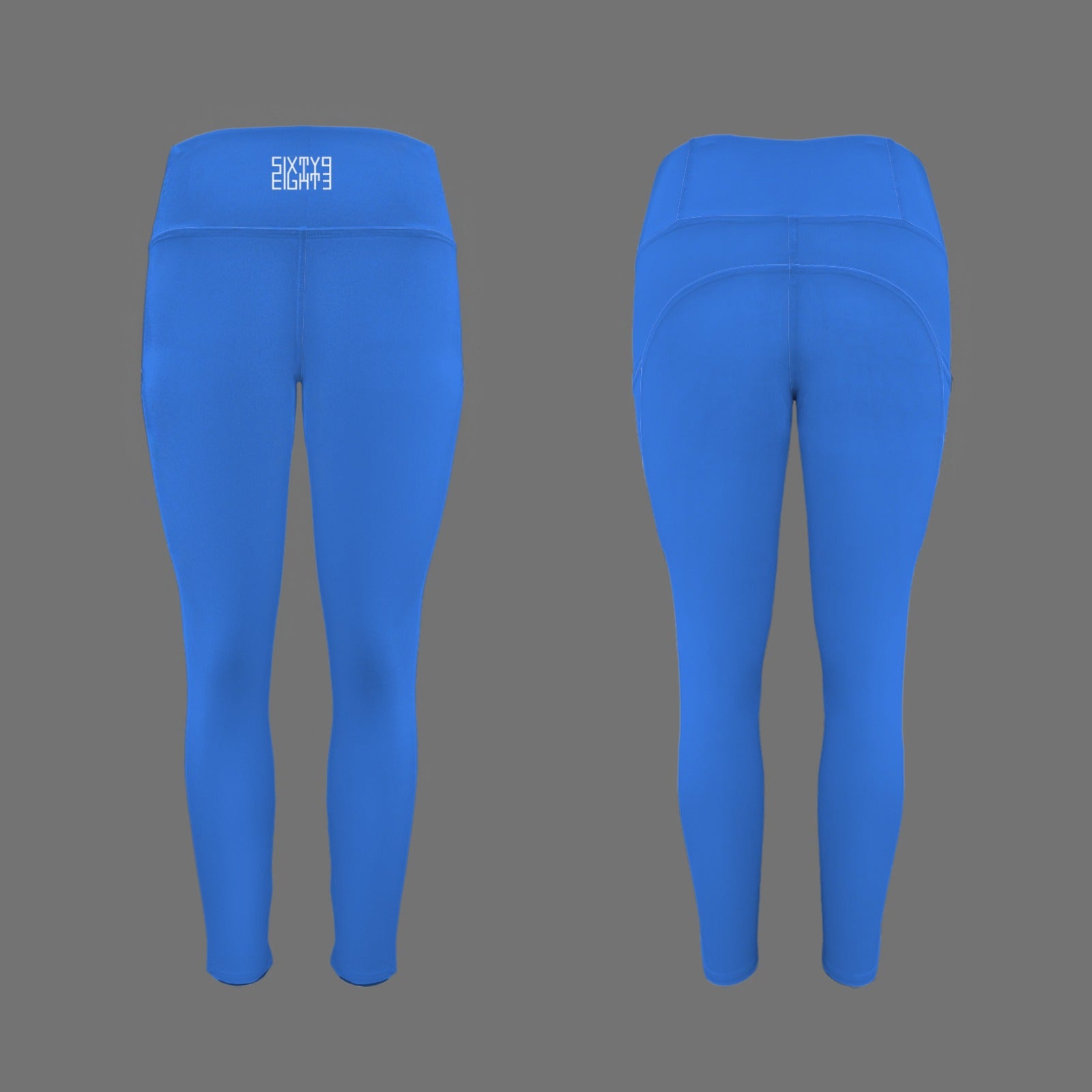 Royal Azure High Waist Pockets Leggings