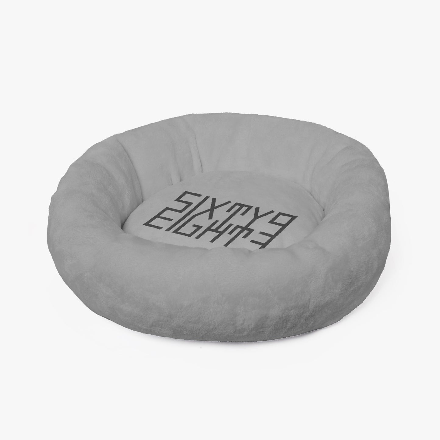 Sixty Eight 93 Logo Black Grey Round Large Size Pet Bed