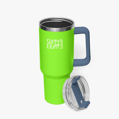 Sixty Eight 93 Logo White Lime Green 40oz Hydrator Tumbler Cup