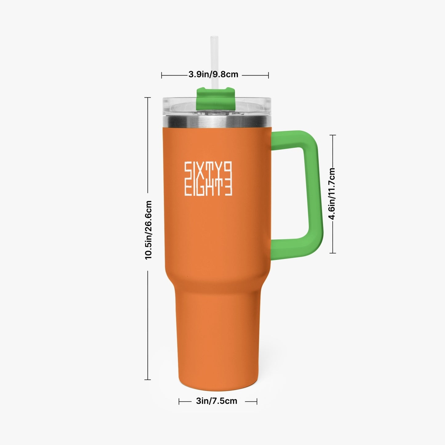 Sixty Eight 93 Logo White Netherland Orange 40oz Hydrator Tumbler Cup