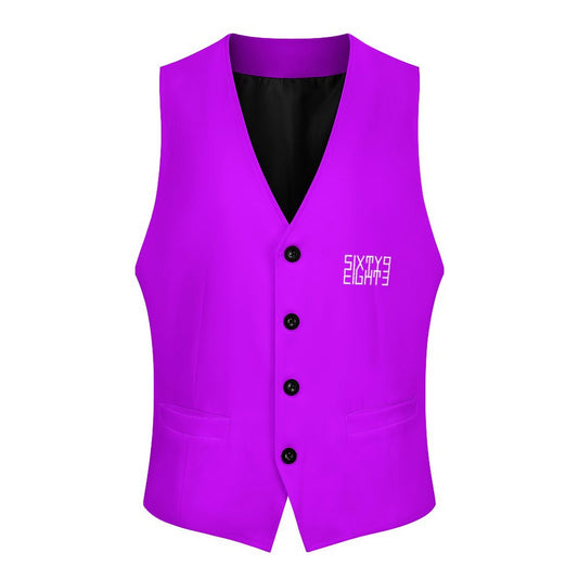 Sixty Eight 93 Logo White Grape Men's Sleeveless Suit Vest