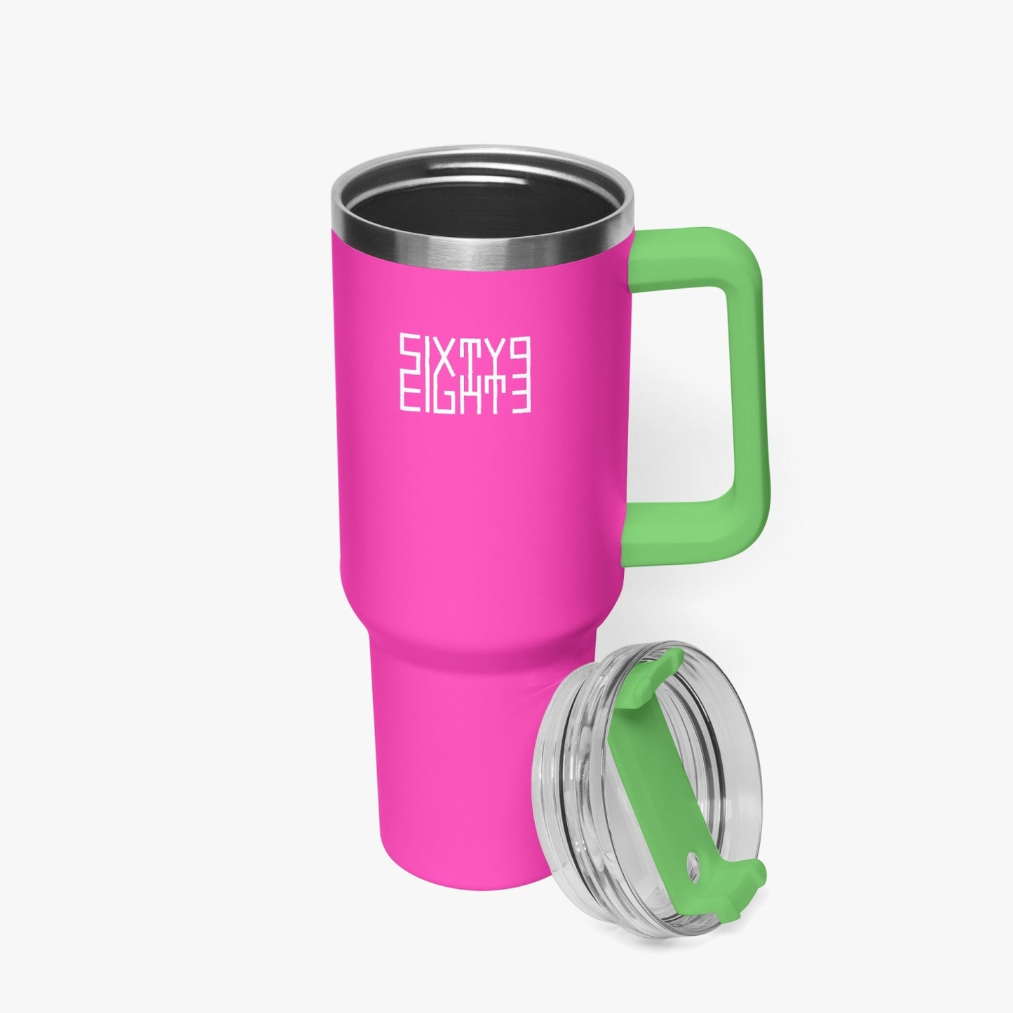 Sixty Eight 93 Logo White Fuchsia 40oz Hydrator Tumbler Cup