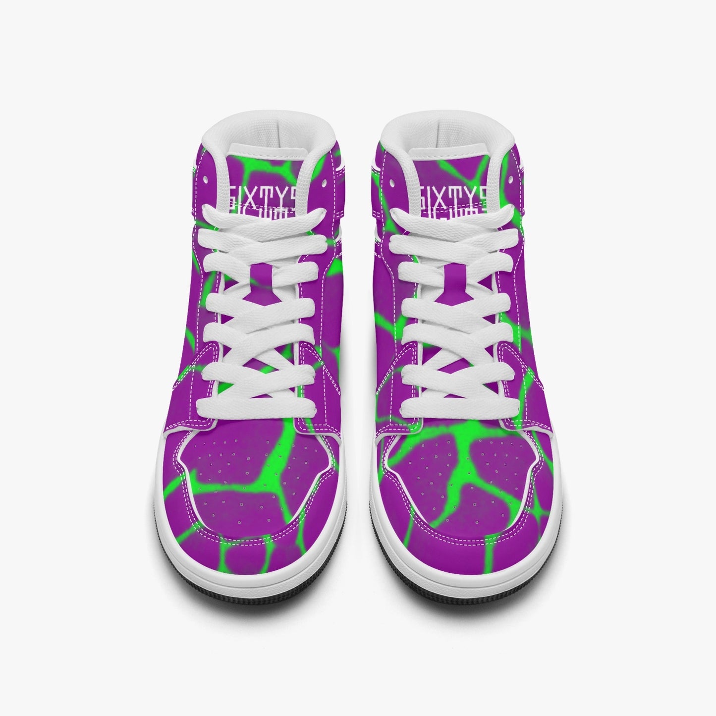 Sixty Eight 93 Logo White Boa Purple Lime Kid High-Top Shoes