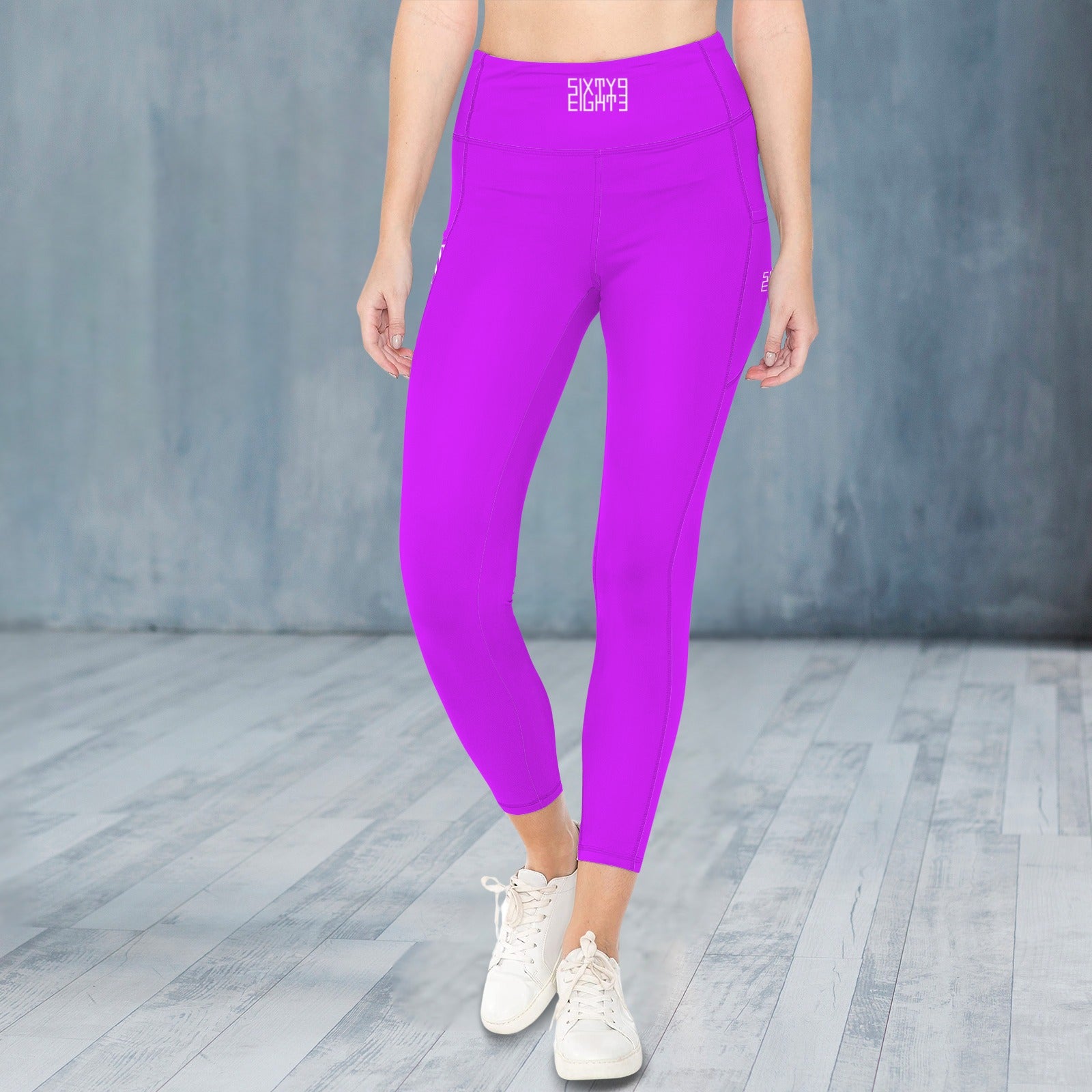 Grape High Waist Pockets Leggings