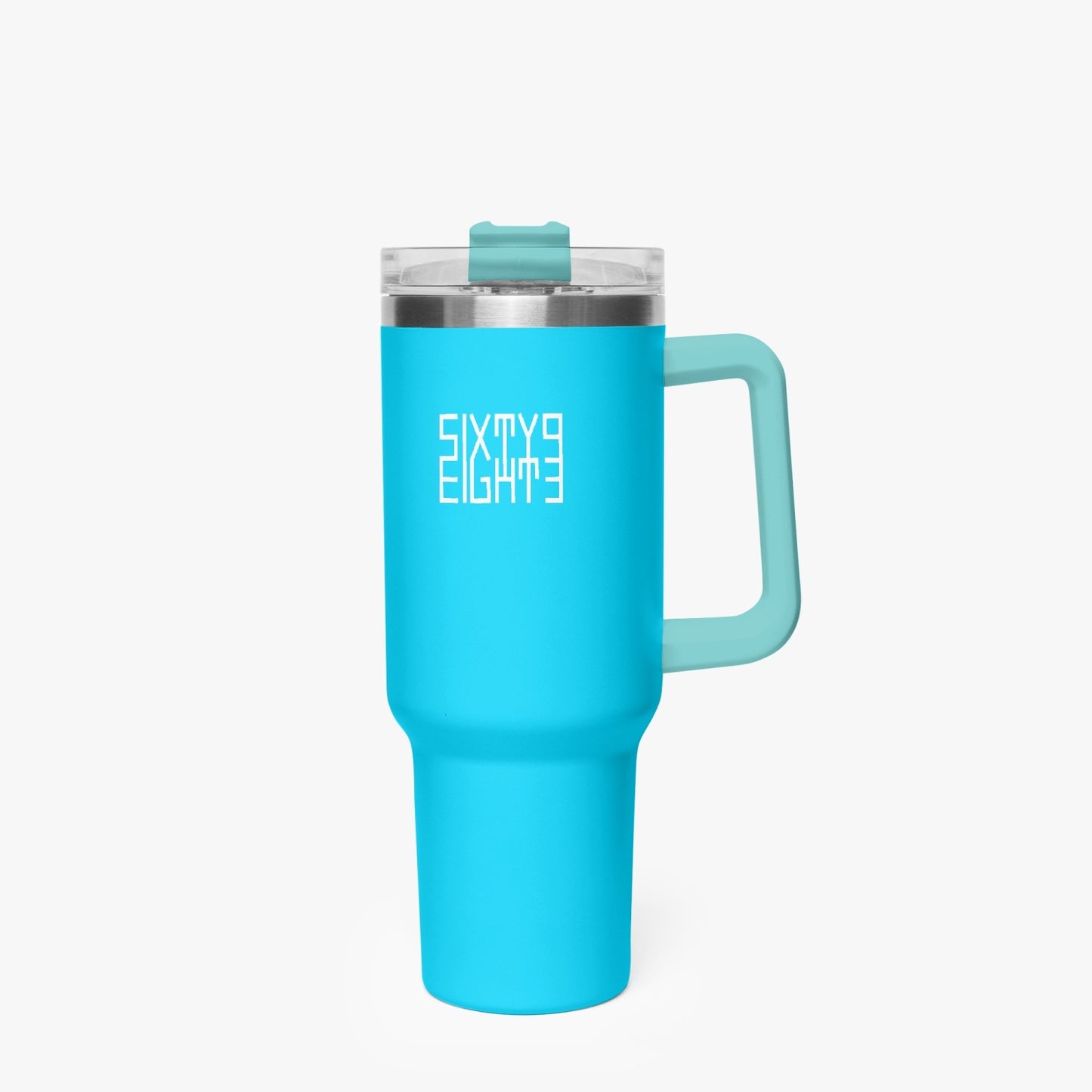 Sixty Eight 93 Logo White Aqua Blue 40oz Hydrator Tumbler Cup