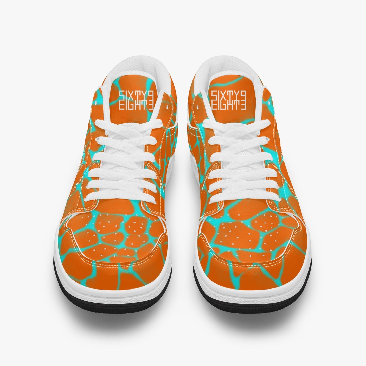 Sixty Eight 93 Logo White Boa Orange & Aqua Blue SENTLT1 Shoes