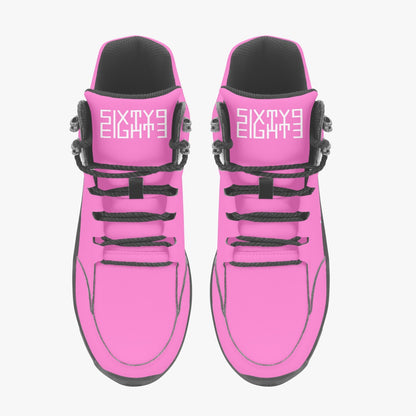 Sixty Eight 93 Logo White Pink High Top Boots