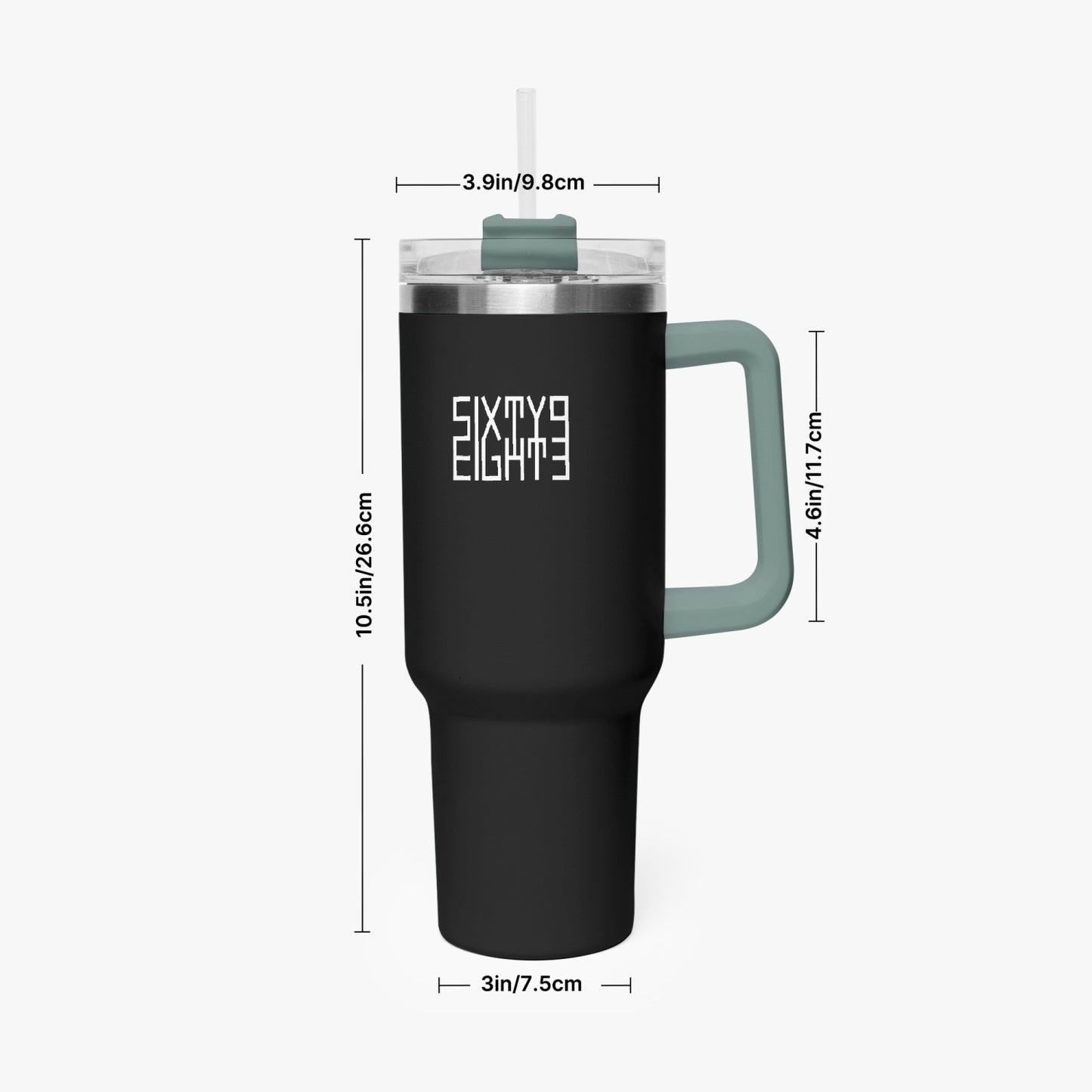 Sixty Eight 93 Logo White Black 40oz Hydrator Tumbler Cup