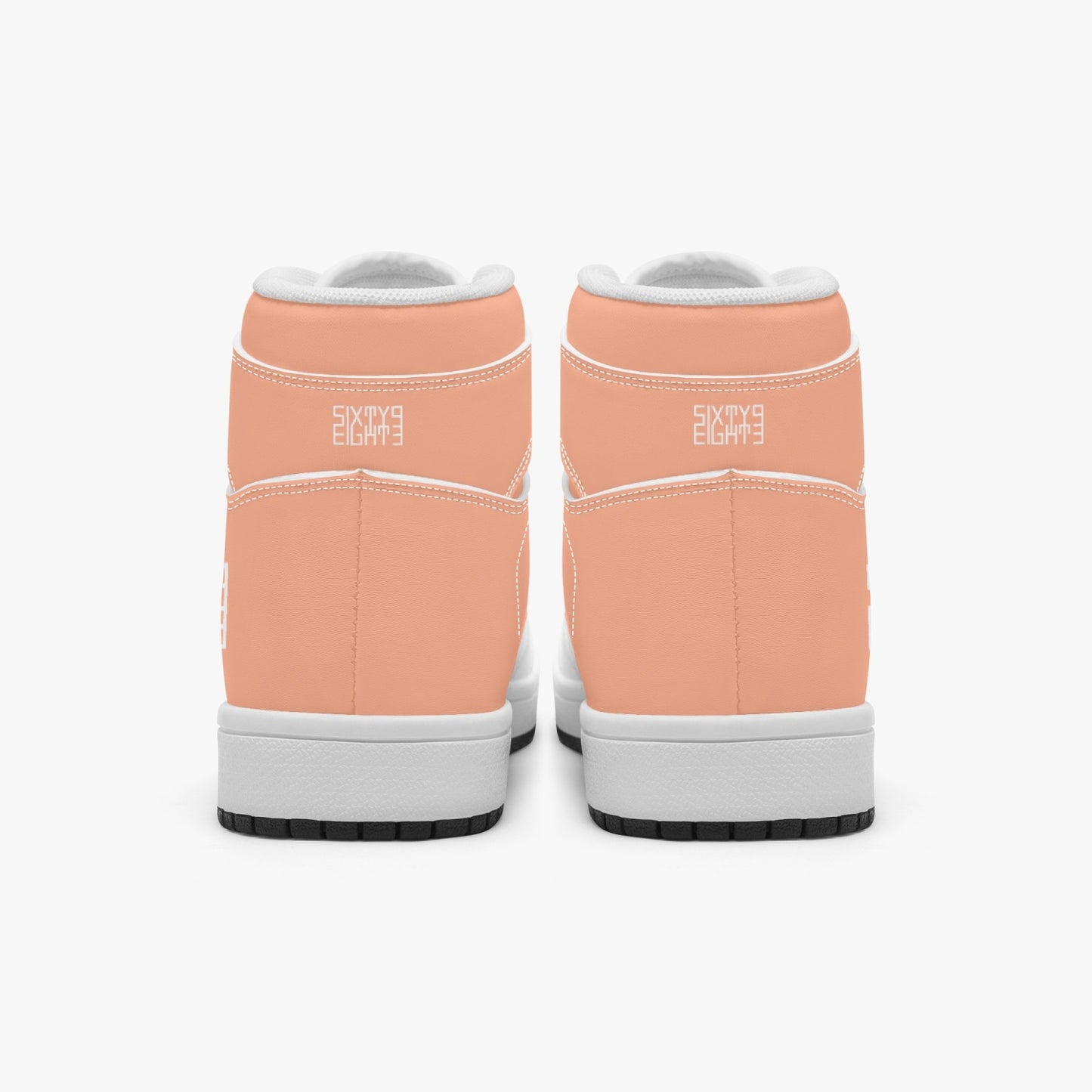 Sixty Eight 93 Logo White Peach Kids High-Top Shoes