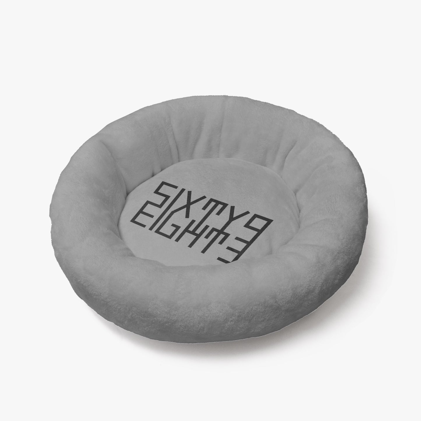 Sixty Eight 93 Logo Black Grey Round Large Size Pet Bed