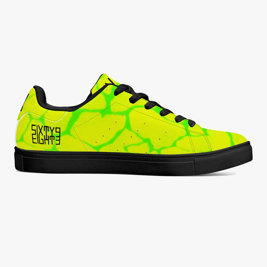 Sixty Eight 93 Logo Black Boa Lemonade Lime Classic Low-Top Leather Shoes