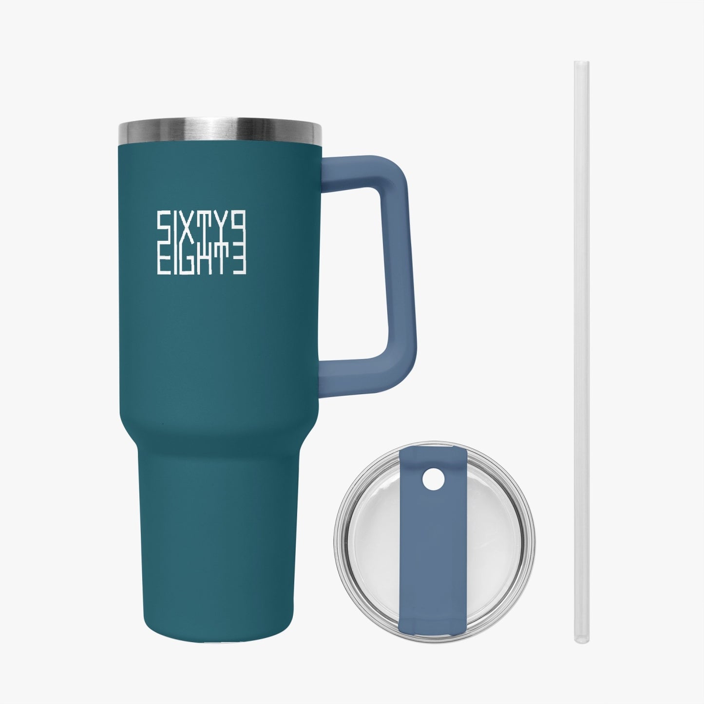 Sixty Eight 93 Logo White Dark Teal 40oz Hydrator Tumbler Cup