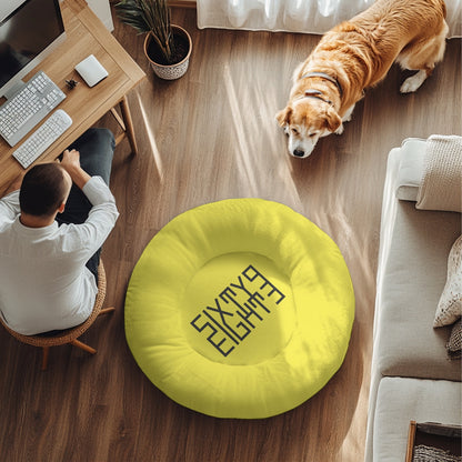 Sixty Eight 93 Logo Black Lemonade Round Large Size Pet Bed