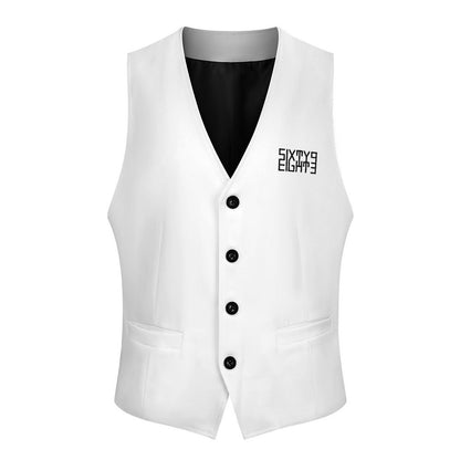 Sixty Eight 93 Logo Black White Men's Sleeveless Suit Vest