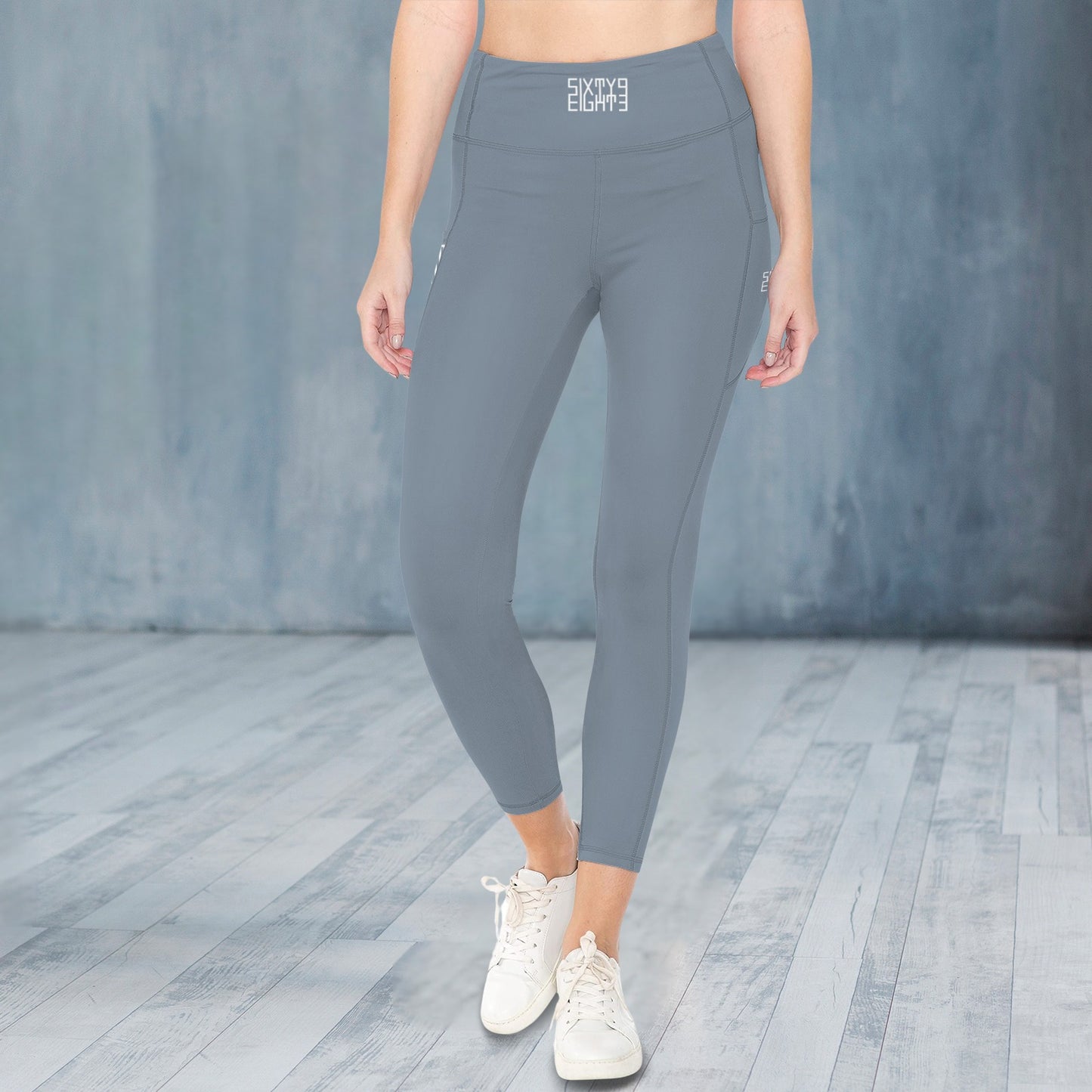 Slate Grey High Waist Pockets Leggings