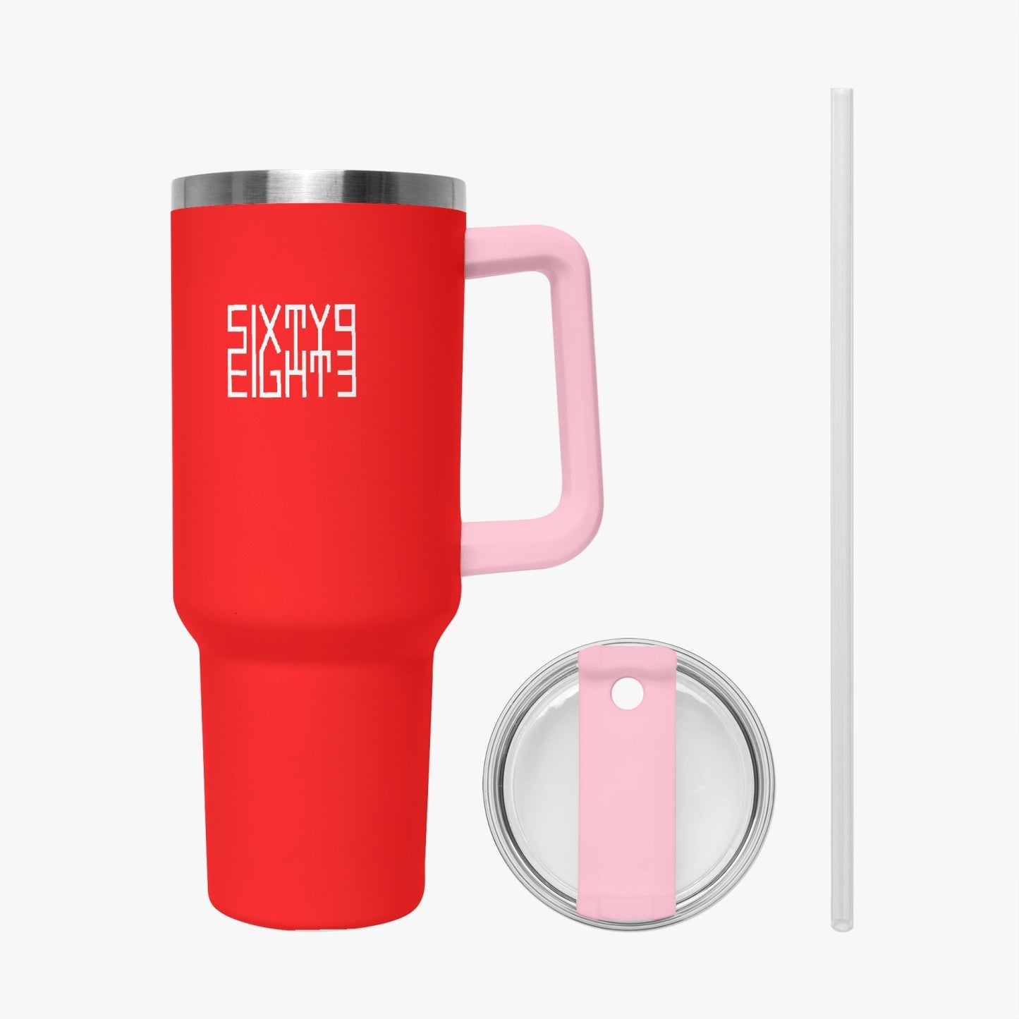 Sixty Eight 93 Logo White Red 40oz Hydrator Tumbler Cup