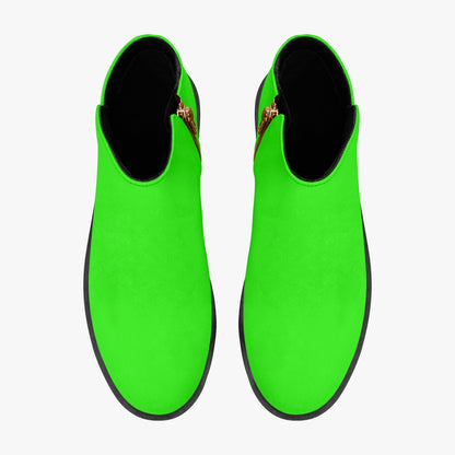 Sixty Eight 93 Logo White Lime Green Suede Boots