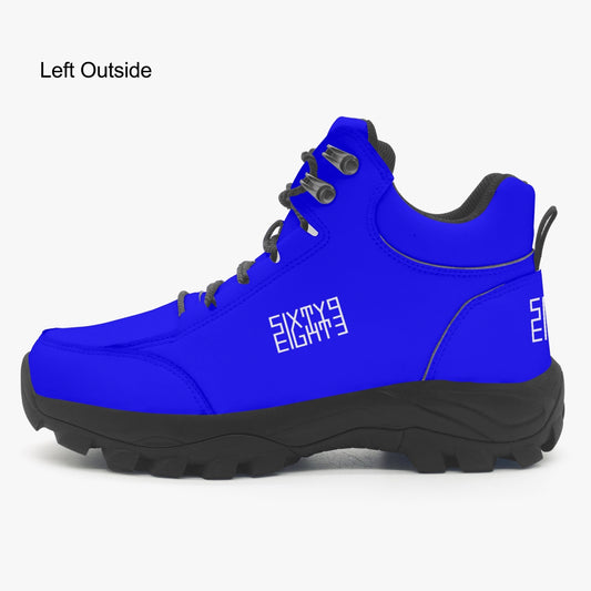Sixty Eight 93 Logo White Blue High Top Boots