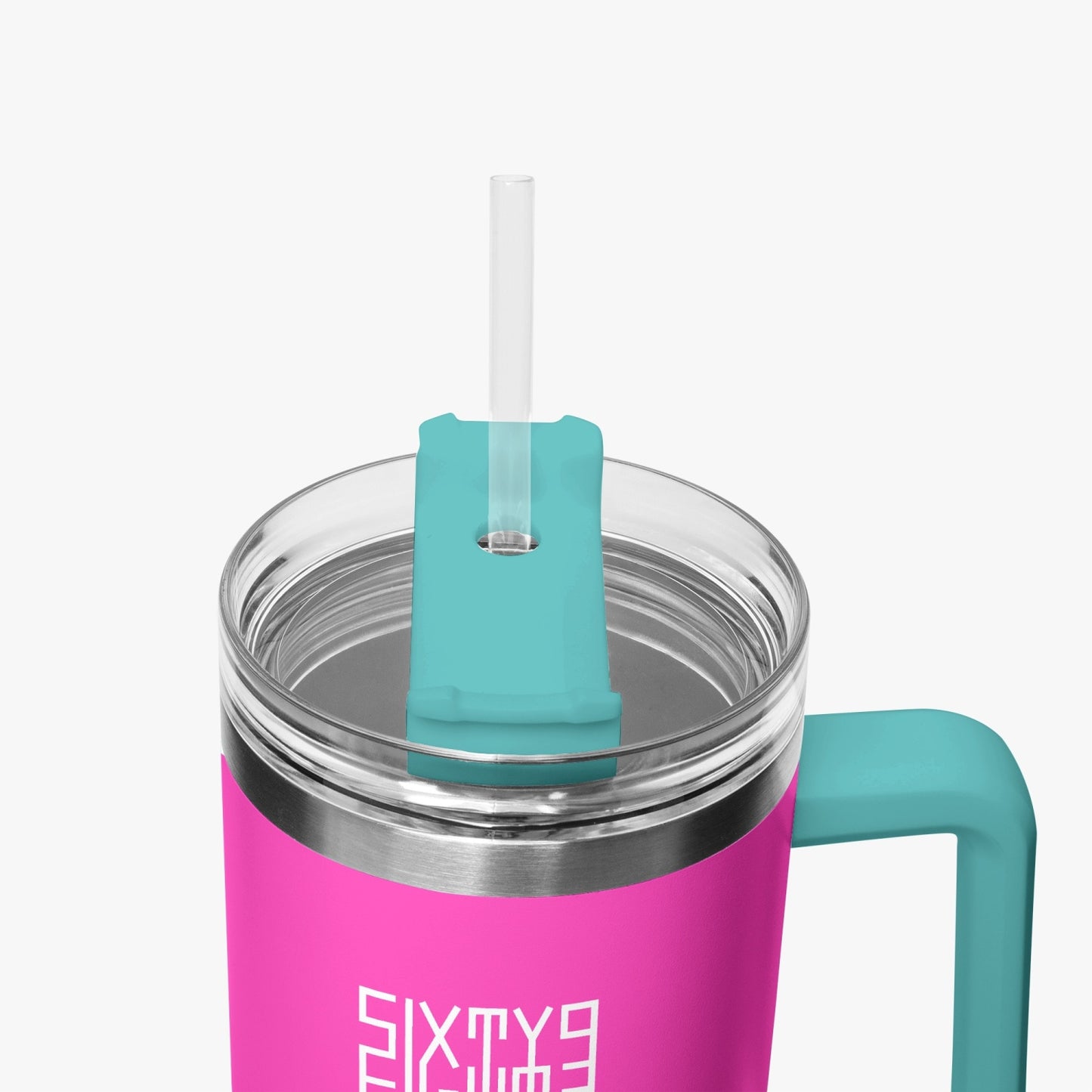 Sixty Eight 93 Logo White Fuchsia 40oz Hydrator Tumbler Cup