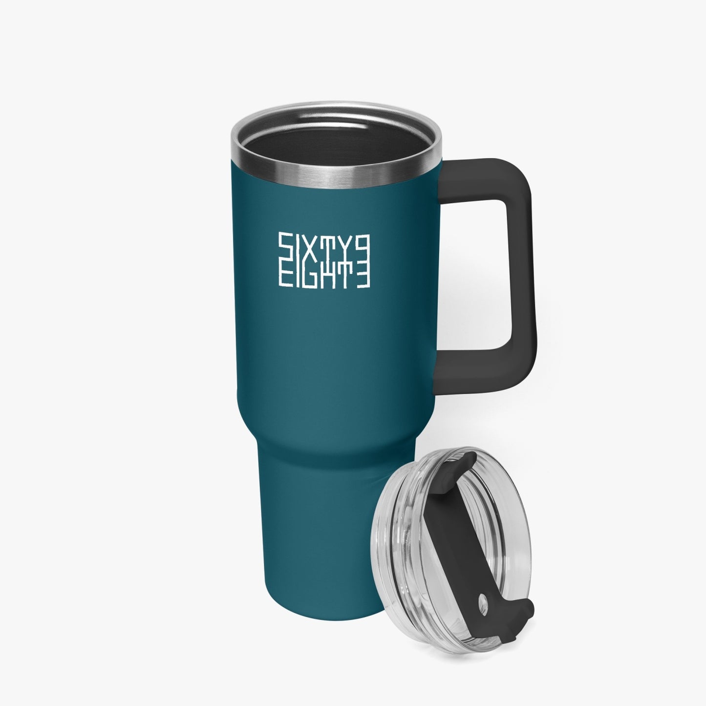 Sixty Eight 93 Logo White Dark Teal 40oz Hydrator Tumbler Cup