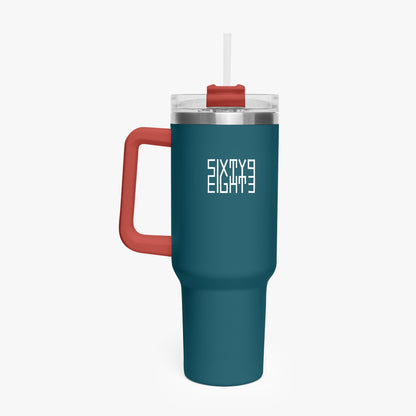 Sixty Eight 93 Logo White Dark Teal 40oz Hydrator Tumbler Cup