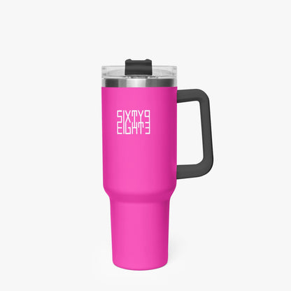 Sixty Eight 93 Logo White Fuchsia 40oz Hydrator Tumbler Cup