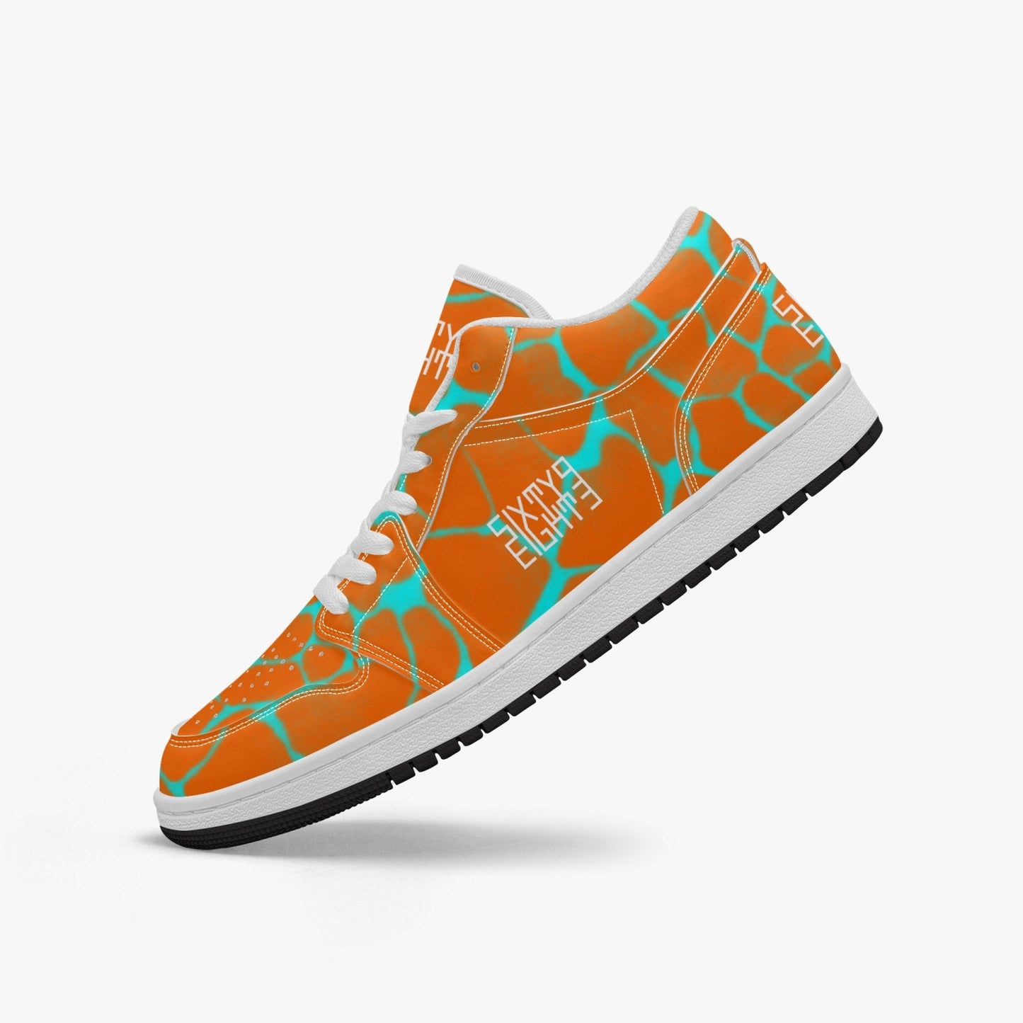 Sixty Eight 93 Logo White Boa Orange & Aqua Blue SENTLT1 Shoes