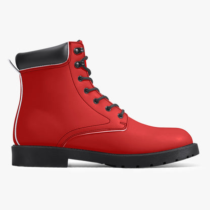 Sixty Eight 93 Logo White Red Leather Boots