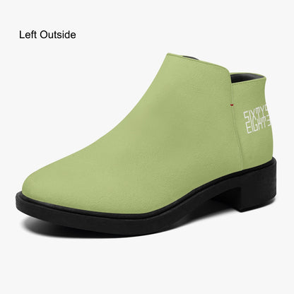 Sixty Eight 93 Logo White Sage Suede Zipper Boots