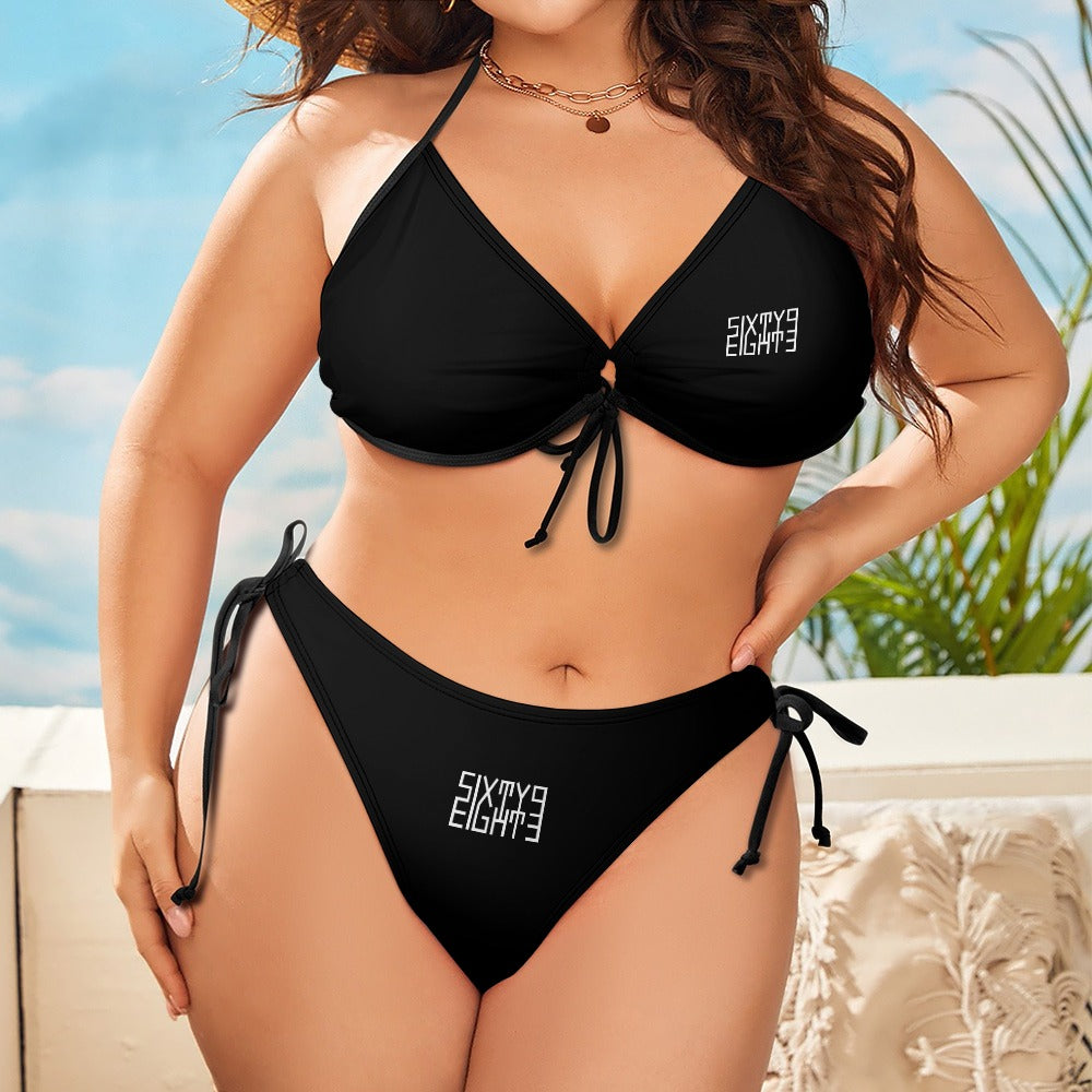 Sixty Eight 93 Logo White Plus Size Bikini Swimsuits