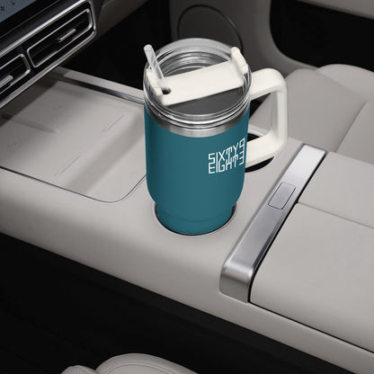 Sixty Eight 93 Logo White Dark Teal 40oz Hydrator Tumbler Cup