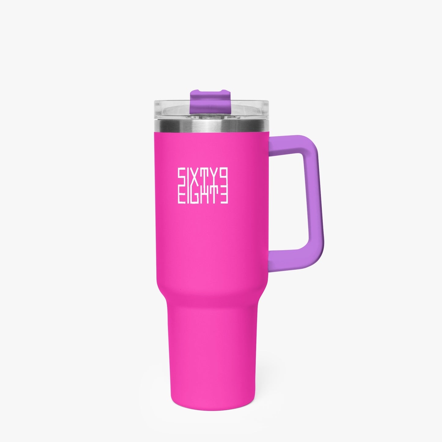 Sixty Eight 93 Logo White Fuchsia 40oz Hydrator Tumbler Cup