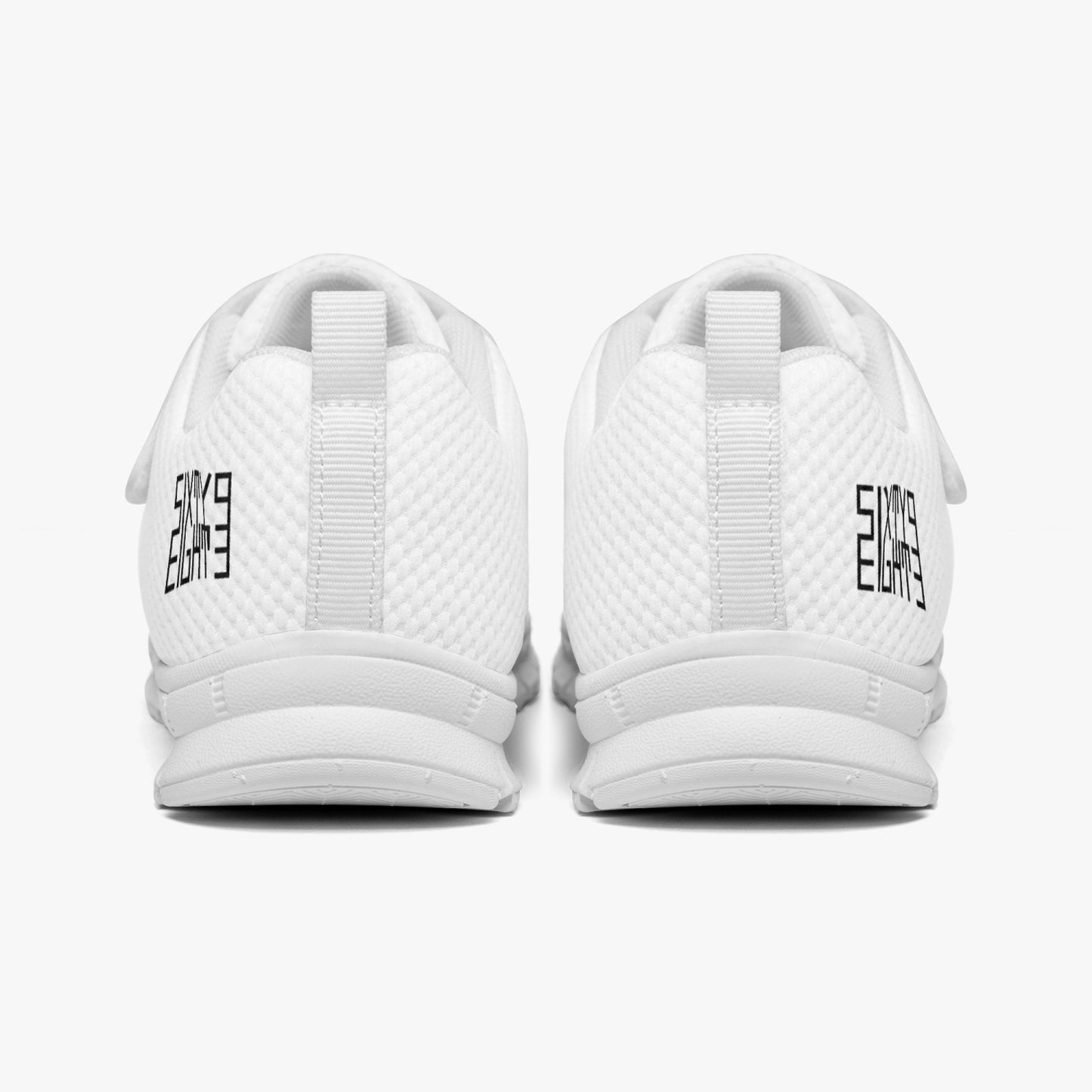 Sixty Eight 93 Logo Black White Kids Lightweight Velcro Shoe