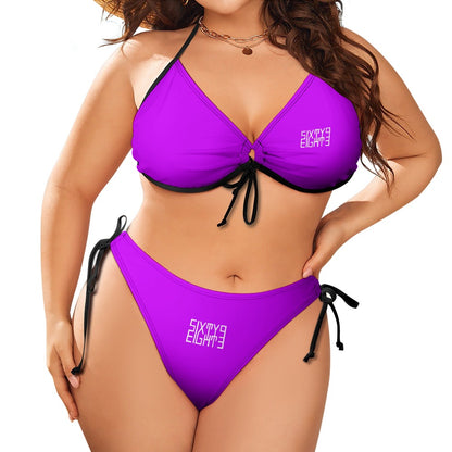 Sixty Eight 93 Logo White Plus Size Bikini Swimsuits