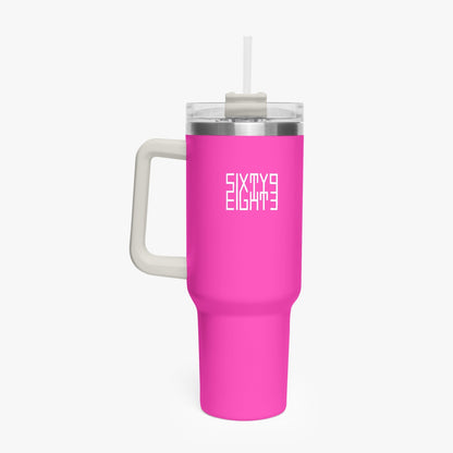 Sixty Eight 93 Logo White Fuchsia 40oz Hydrator Tumbler Cup