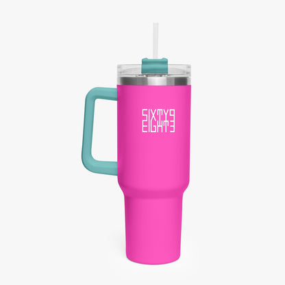 Sixty Eight 93 Logo White Fuchsia 40oz Hydrator Tumbler Cup