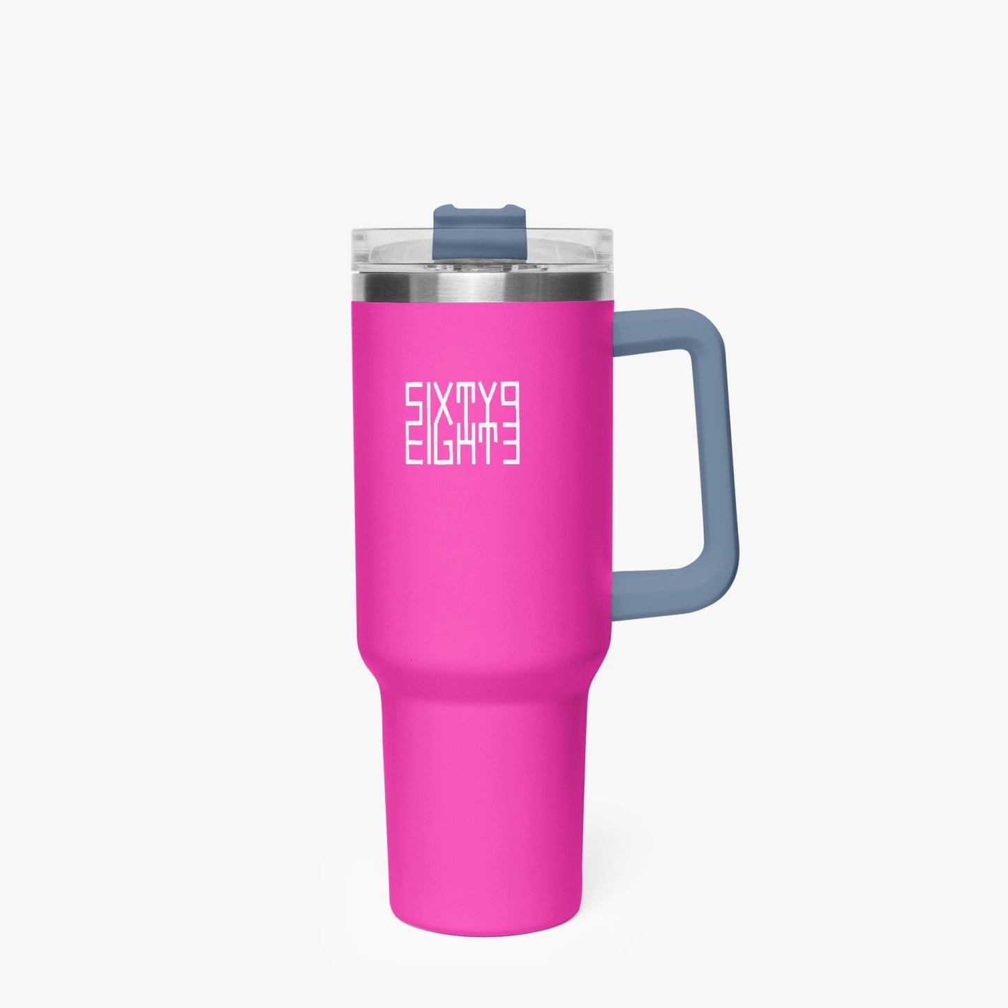 Sixty Eight 93 Logo White Fuchsia 40oz Hydrator Tumbler Cup