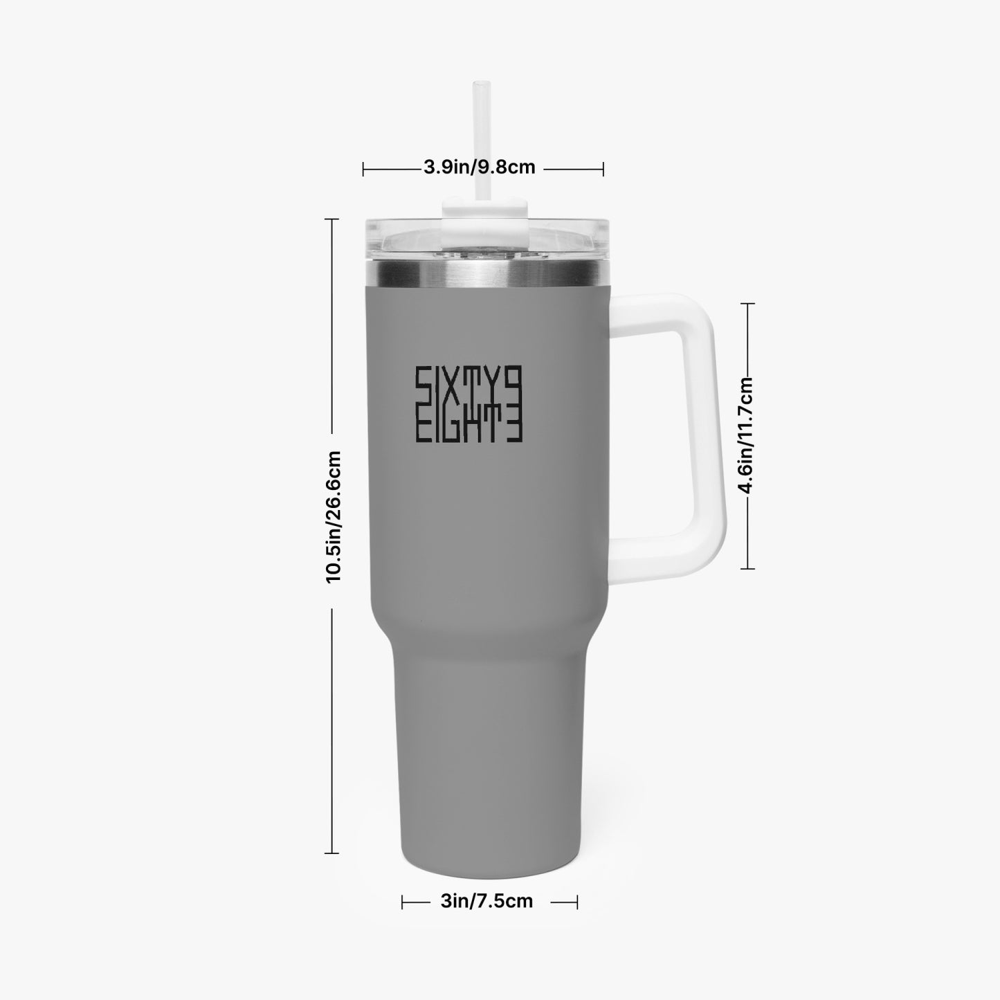 Sixty Eight 93 Logo Black Grey 40oz Hydrator Tumbler Cup