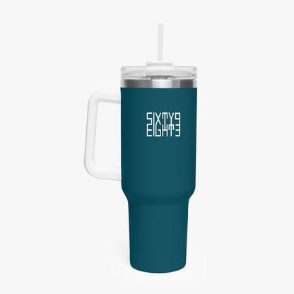 Sixty Eight 93 Logo White Dark Teal 40oz Hydrator Tumbler Cup