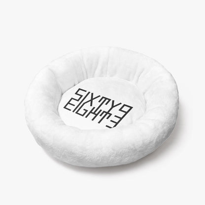 Sixty Eight 93 Logo Black White Round Large Size Pet Bed