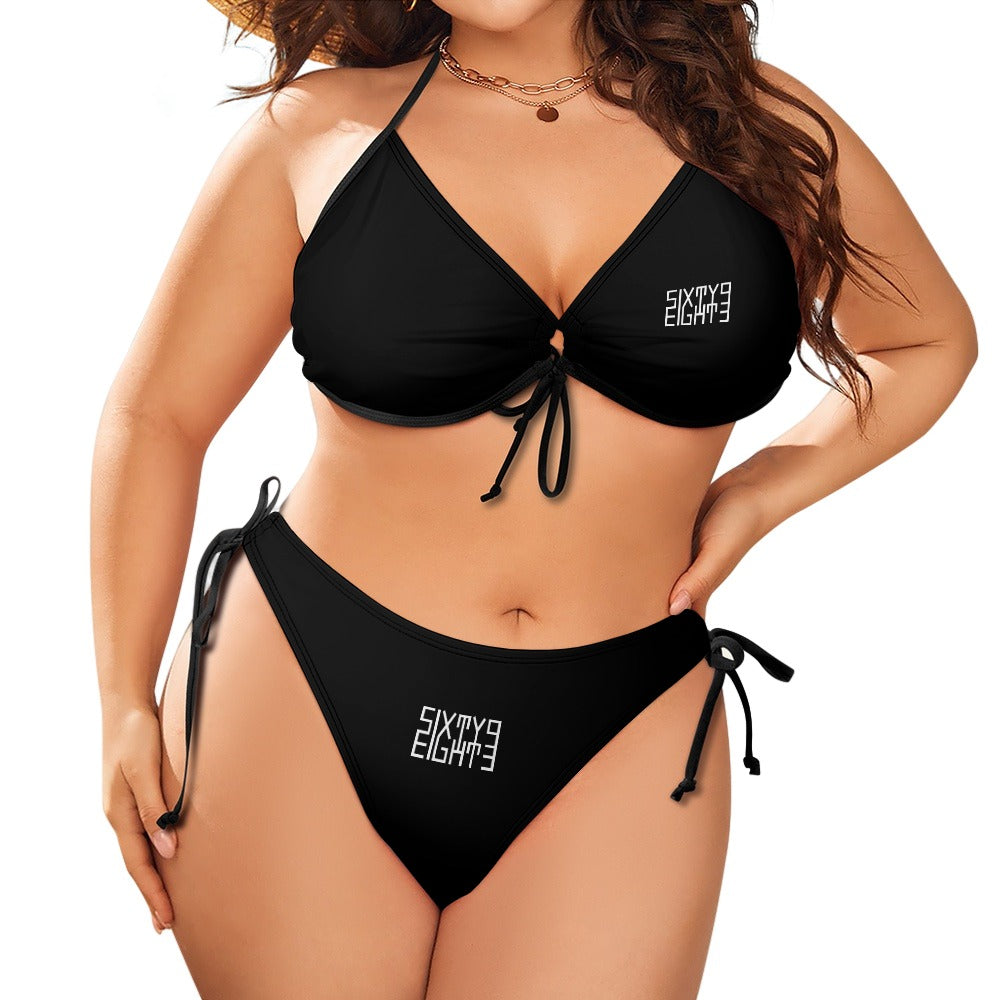 Sixty Eight 93 Logo White Plus Size Bikini Swimsuits